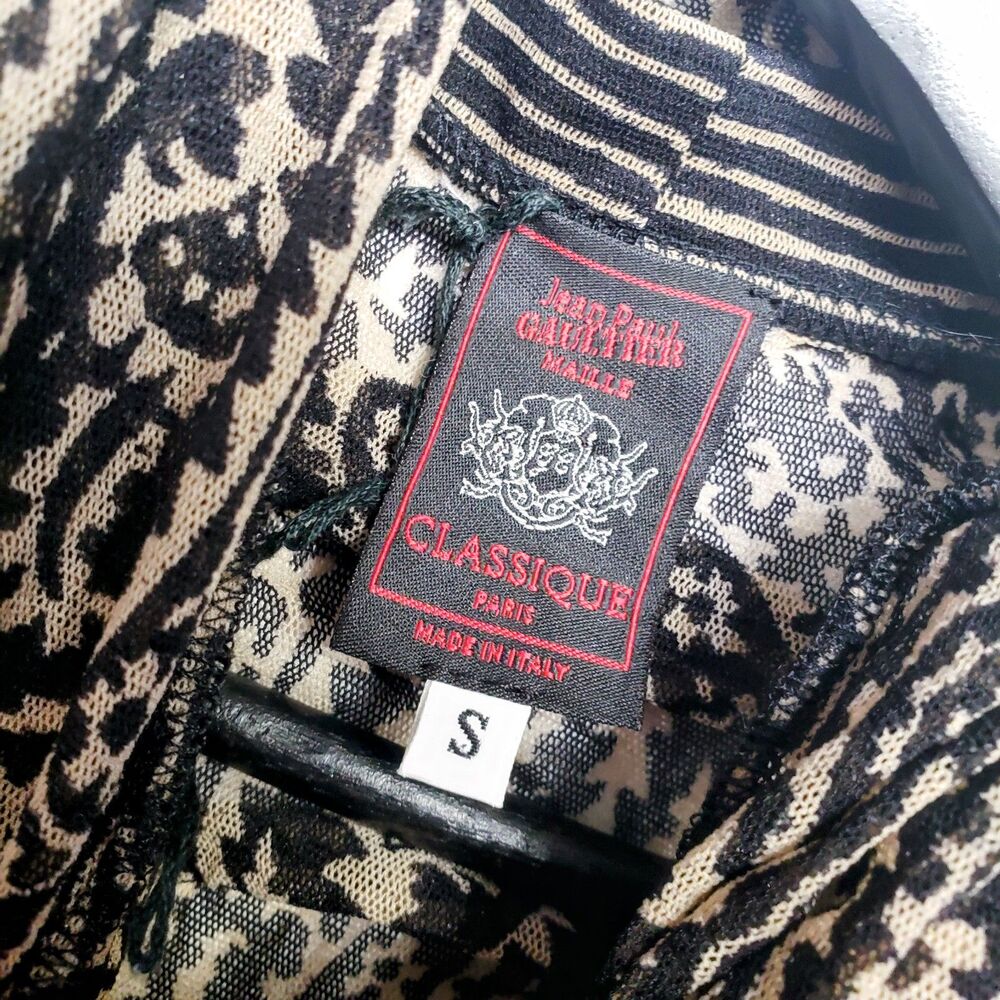 Vintage Jean Paul Gaultier Classique Sheer Button Up Top w/Attached Scarf Sz S - Picture 7 of 7